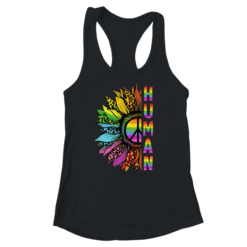 Human Sunflower Rainbow LGBT Flag Gay Pride Proud LGBTQ Shirt & Tank Top | siriusteestore