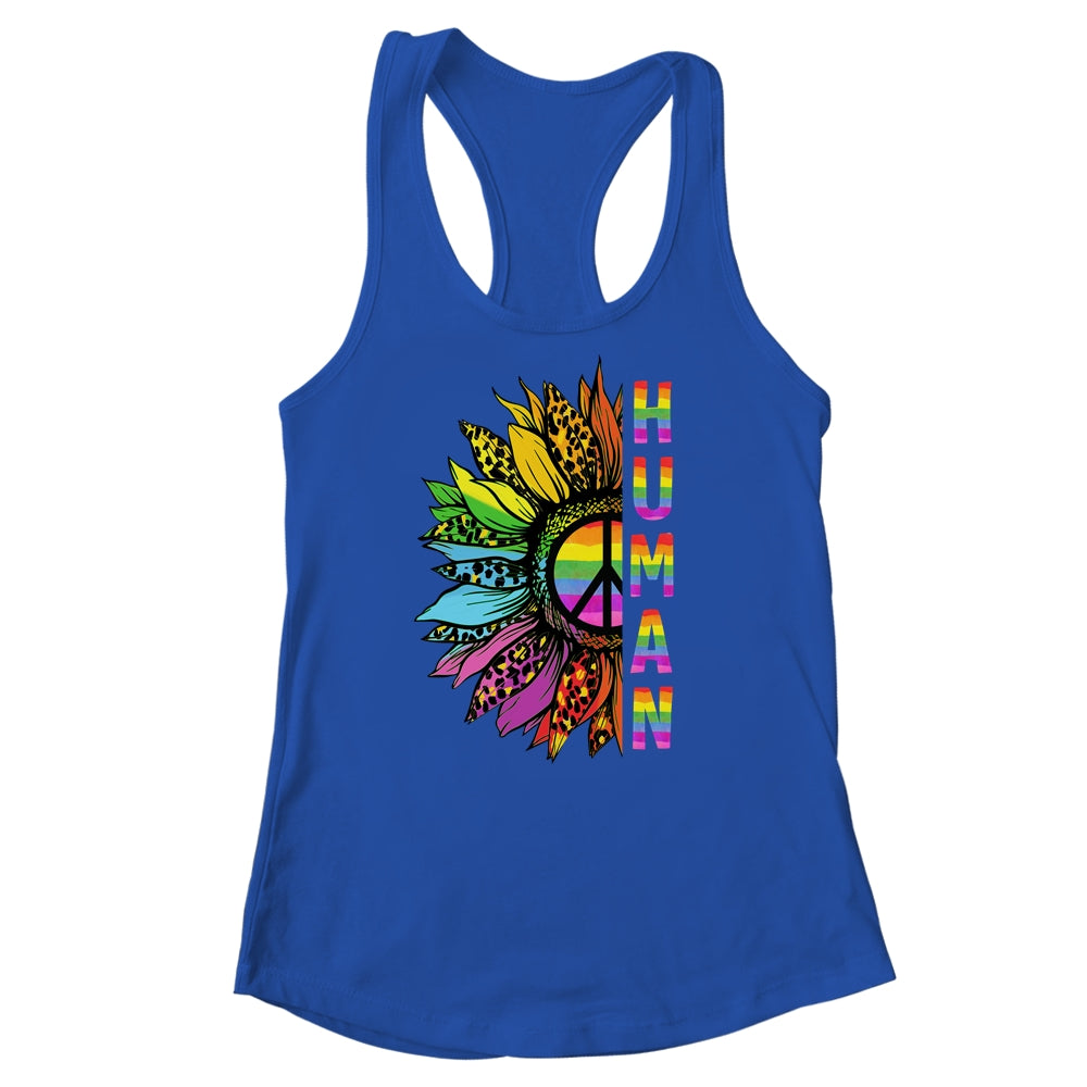 Human Sunflower Rainbow LGBT Flag Gay Pride Proud LGBTQ Shirt & Tank Top | siriusteestore