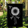 Hummingbird Sunflower Brain Cancer Awareness Flag Grey Ribbon | siriusteestore