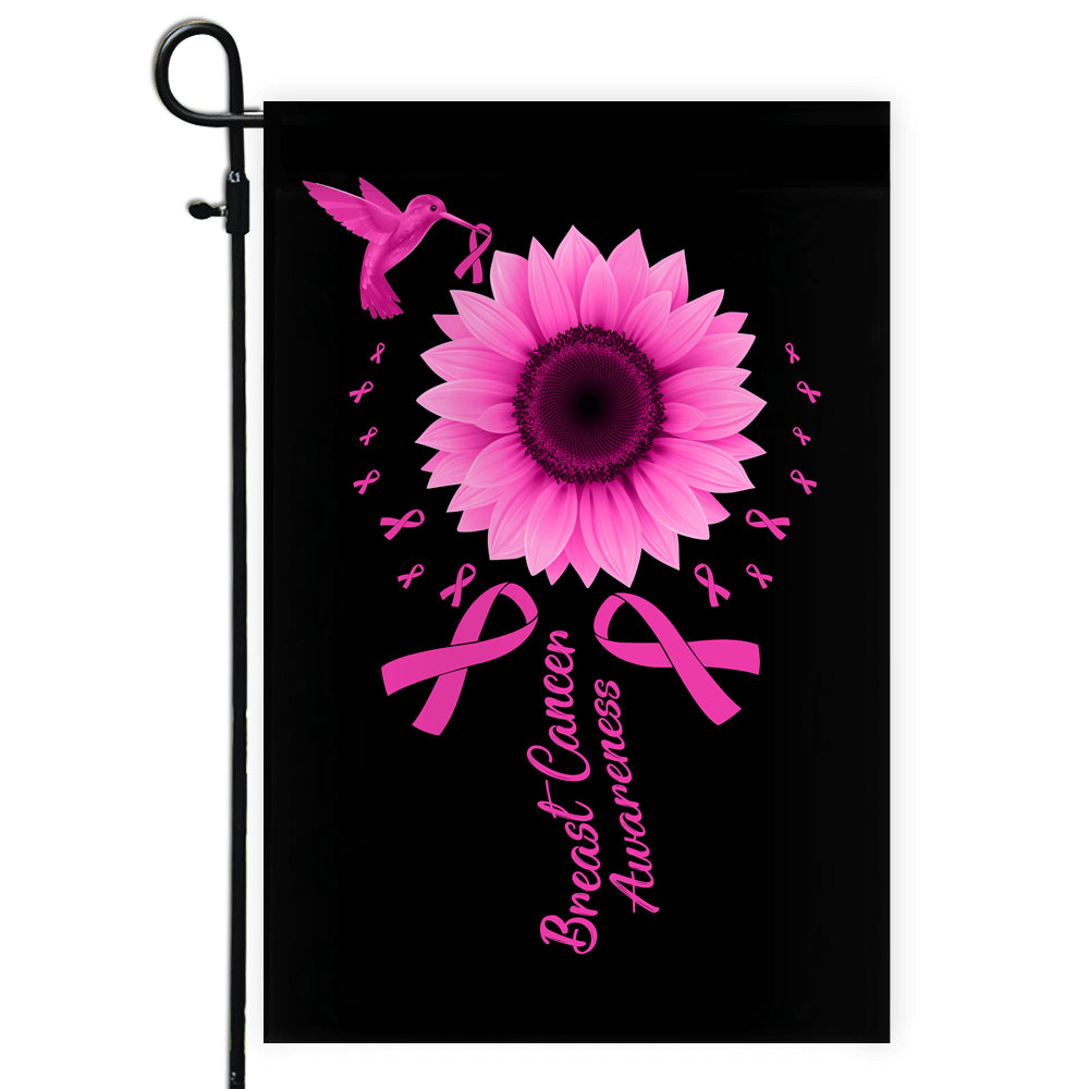 Hummingbird Sunflower Breast Cancer Awareness Flag Pink Ribbon | siriusteestore