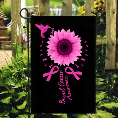Hummingbird Sunflower Breast Cancer Awareness Flag Pink Ribbon | siriusteestore
