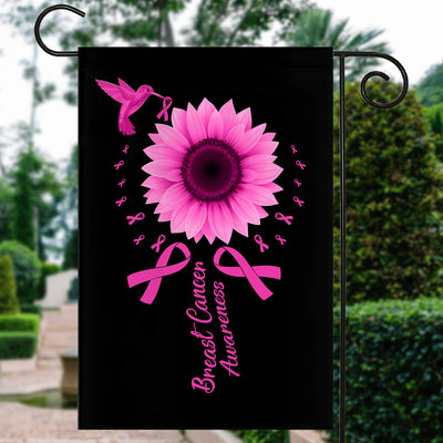 Hummingbird Sunflower Breast Cancer Awareness Flag Pink Ribbon | siriusteestore