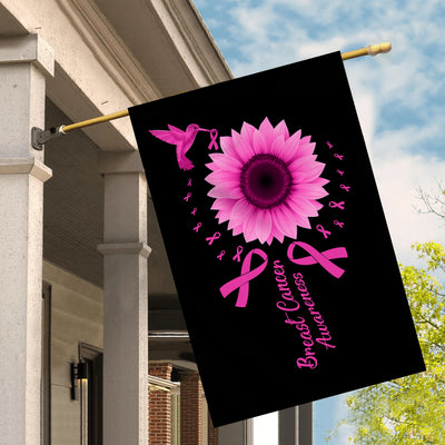 Hummingbird Sunflower Breast Cancer Awareness Flag Pink Ribbon | siriusteestore
