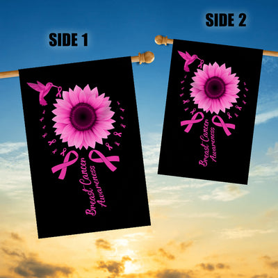Hummingbird Sunflower Breast Cancer Awareness Flag Pink Ribbon | siriusteestore