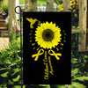 Hummingbird Sunflower Childhood Cancer Awareness Flag Gold Ribbon | siriusteestore