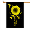 Hummingbird Sunflower Childhood Cancer Awareness Flag Gold Ribbon | siriusteestore