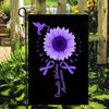 Hummingbird Sunflower Domestic Violence Awareness Flag Purple Ribbon | siriusteestore