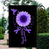 Hummingbird Sunflower Domestic Violence Awareness Flag Purple Ribbon | siriusteestore