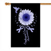 Hummingbird Sunflower Esophageal Cancer Awareness Flag Periwinkle Ribbon | siriusteestore