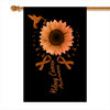 Hummingbird Sunflower Kidney Cancer Awareness Flag Orange Ribbon | siriusteestore