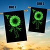 Hummingbird Sunflower Liver Cancer Awareness Flag Green Ribbon | siriusteestore