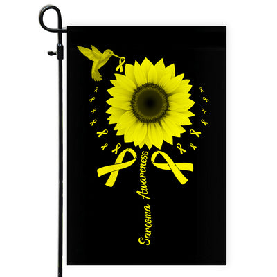 Hummingbird Sunflower Sarcoma Awareness Flag Yellow Ribbon | siriusteestore