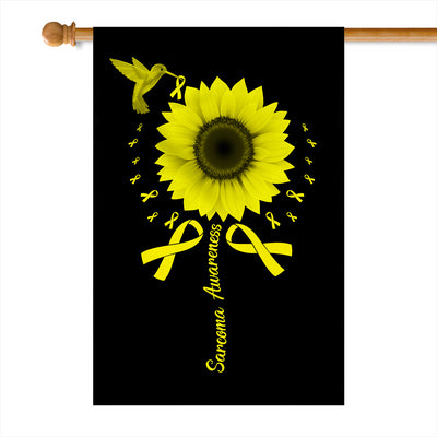 Hummingbird Sunflower Sarcoma Awareness Flag Yellow Ribbon | siriusteestore