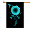 Hummingbird Sunflower Trigeminal Neuralgia Awareness Flag Teal Ribbon | siriusteestore