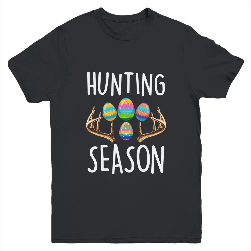 Hunting Season Eggs Antler Funny Easter Egg Hunt Hunter Kids Youth Shirt | siriusteestore