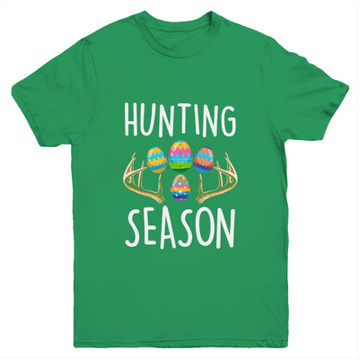 Hunting Season Eggs Antler Funny Easter Egg Hunt Hunter Kids Youth Shirt | siriusteestore