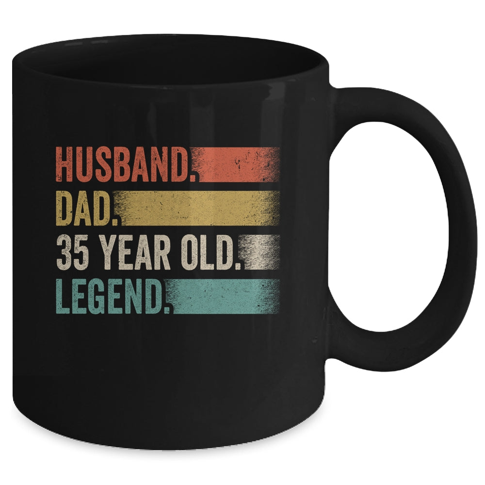 Husband Dad 35 Year Old 35th Birthday For Men Vintage Mug | siriusteestore