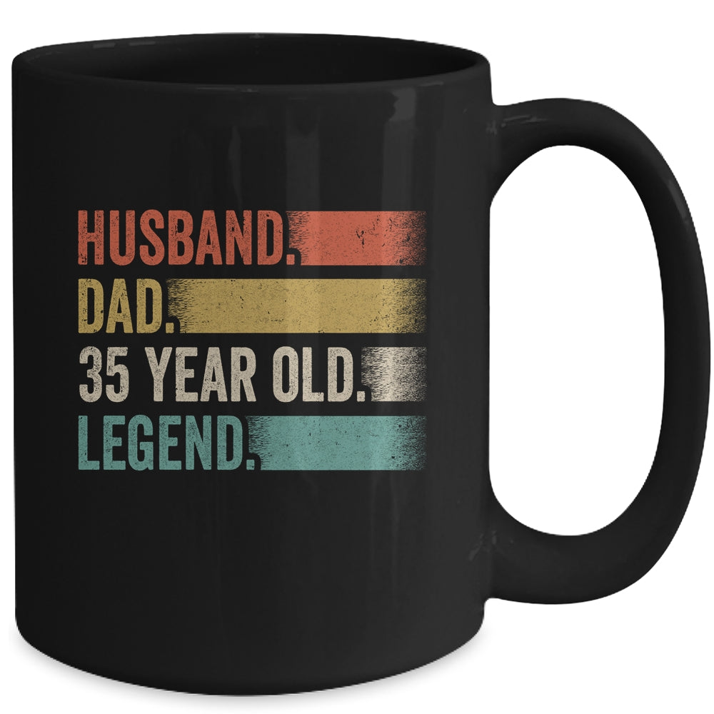 Husband Dad 35 Year Old 35th Birthday For Men Vintage Mug | siriusteestore