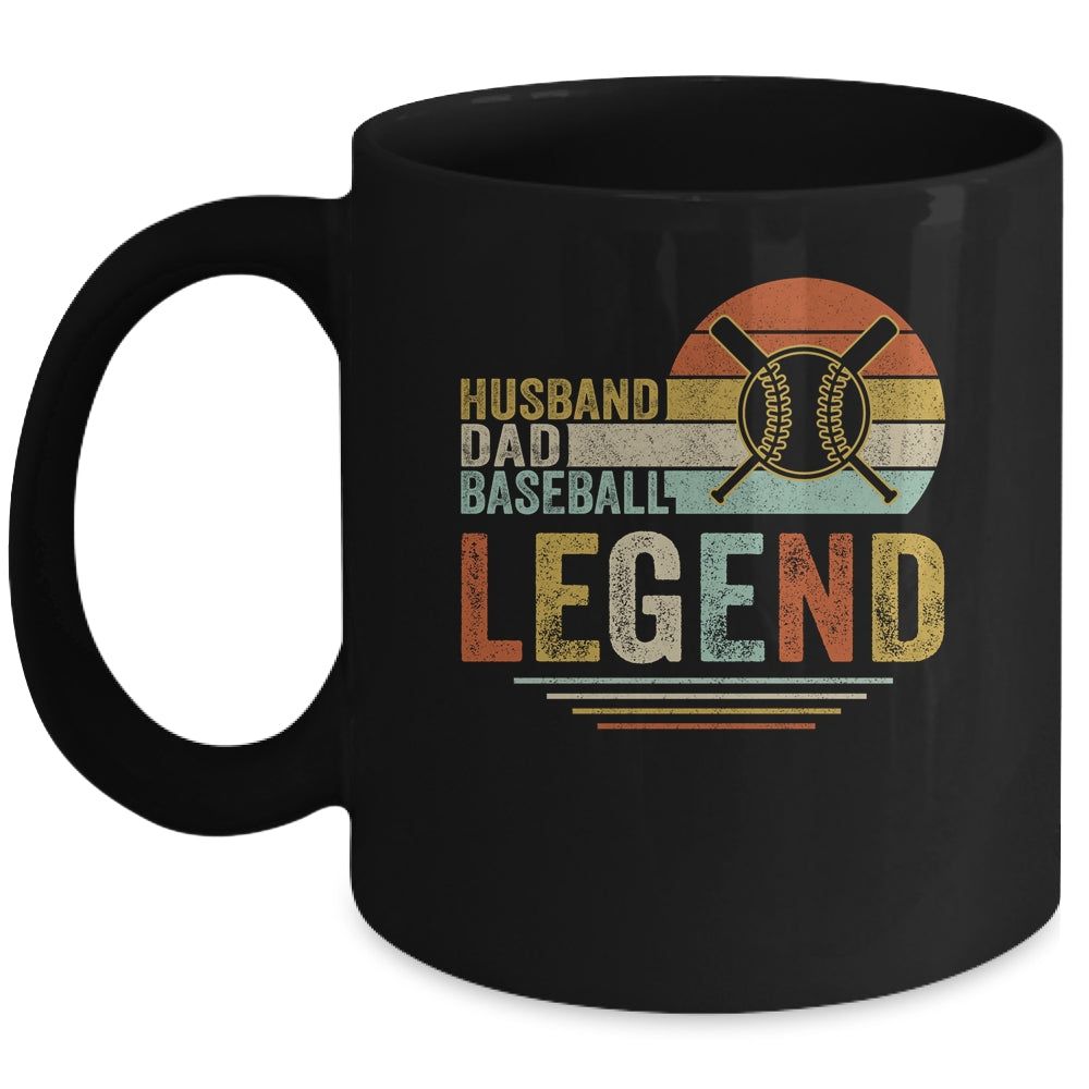 Husband Dad Baseball Legend Vintage Fathers Day Mug | siriusteestore