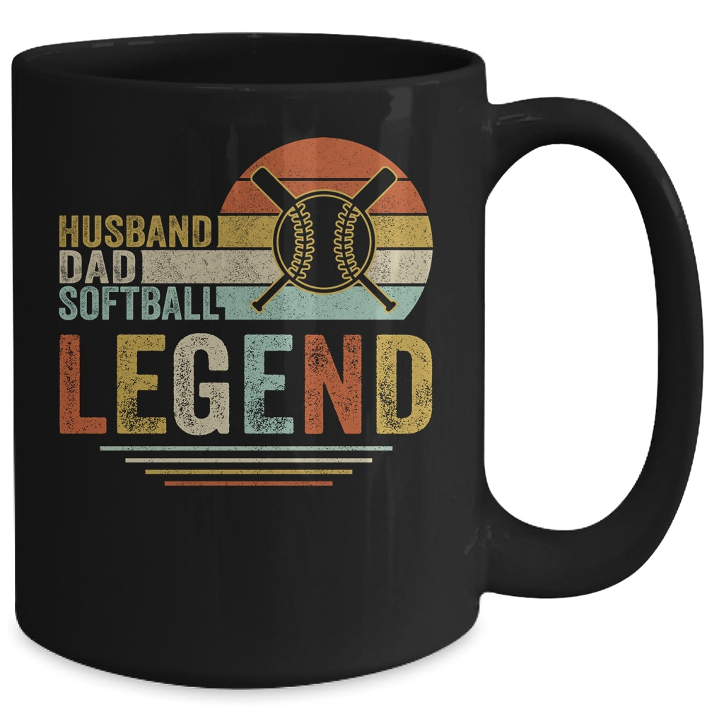 Husband Dad Softball Legend Vintage Fathers Day Mug | siriusteestore