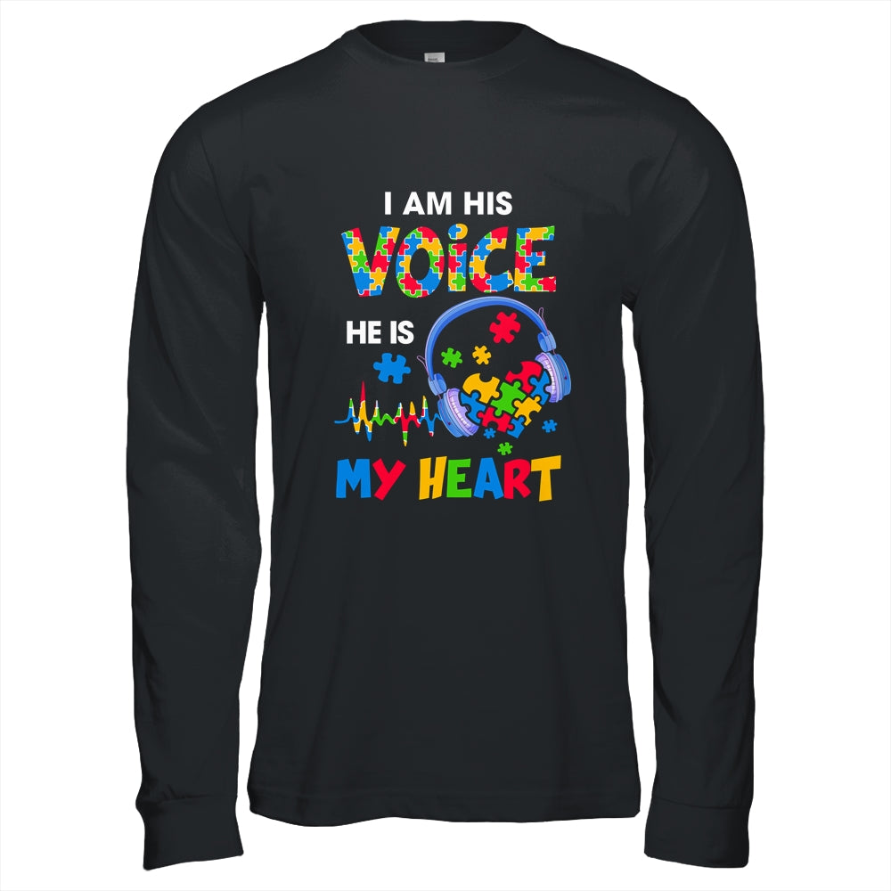 I Am His Voice He Is My Heart Autism Awareness Shirt & Hoodie | siriusteestore