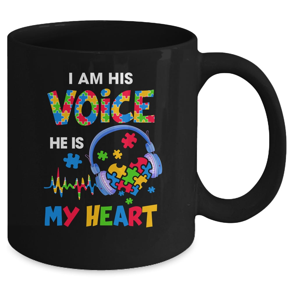 I Am His Voice He Is My Heart Autism Awareness Mug | siriusteestore