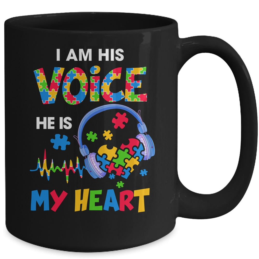 I Am His Voice He Is My Heart Autism Awareness Mug | siriusteestore