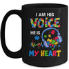I Am His Voice He Is My Heart Autism Awareness Mug | siriusteestore