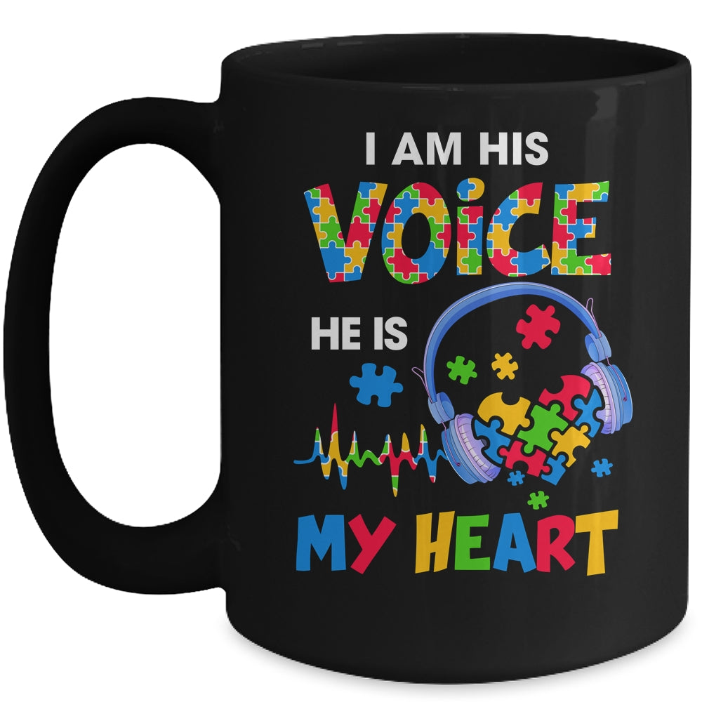 I Am His Voice He Is My Heart Autism Awareness Mug | siriusteestore
