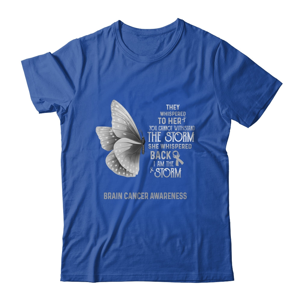 I Am The Storm Brain Cancer Awareness Butterfly Shirt & Tank Top | siriusteestore