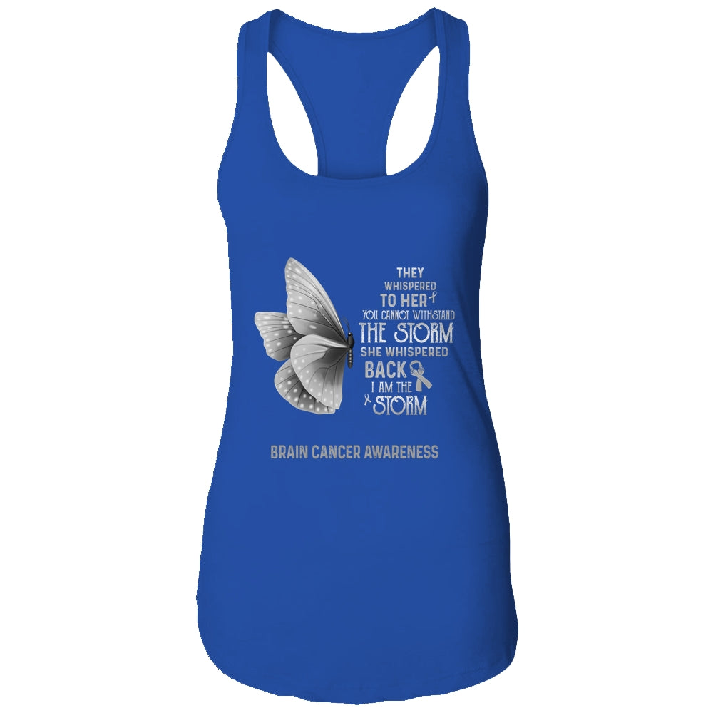 I Am The Storm Brain Cancer Awareness Butterfly Shirt & Tank Top | siriusteestore