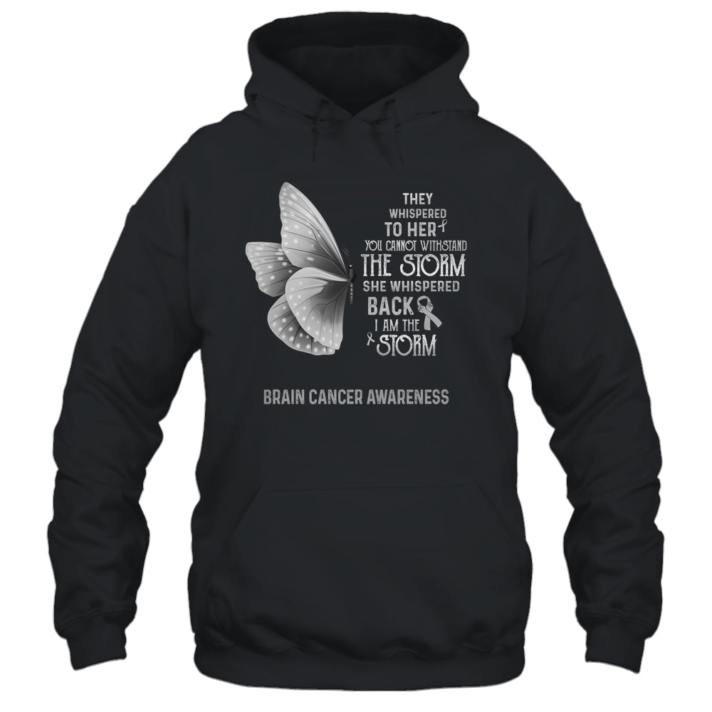 I Am The Storm Brain Cancer Awareness Butterfly Shirt & Tank Top | siriusteestore