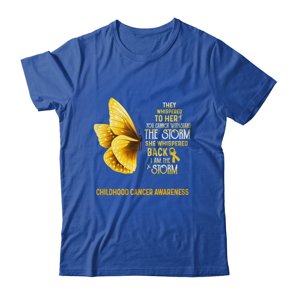 I Am The Storm Childhood Cancer Awareness Butterfly Shirt & Tank Top | siriusteestore