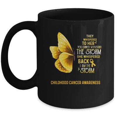 I Am The Storm Childhood Cancer Awareness Butterfly Mug | siriusteestore