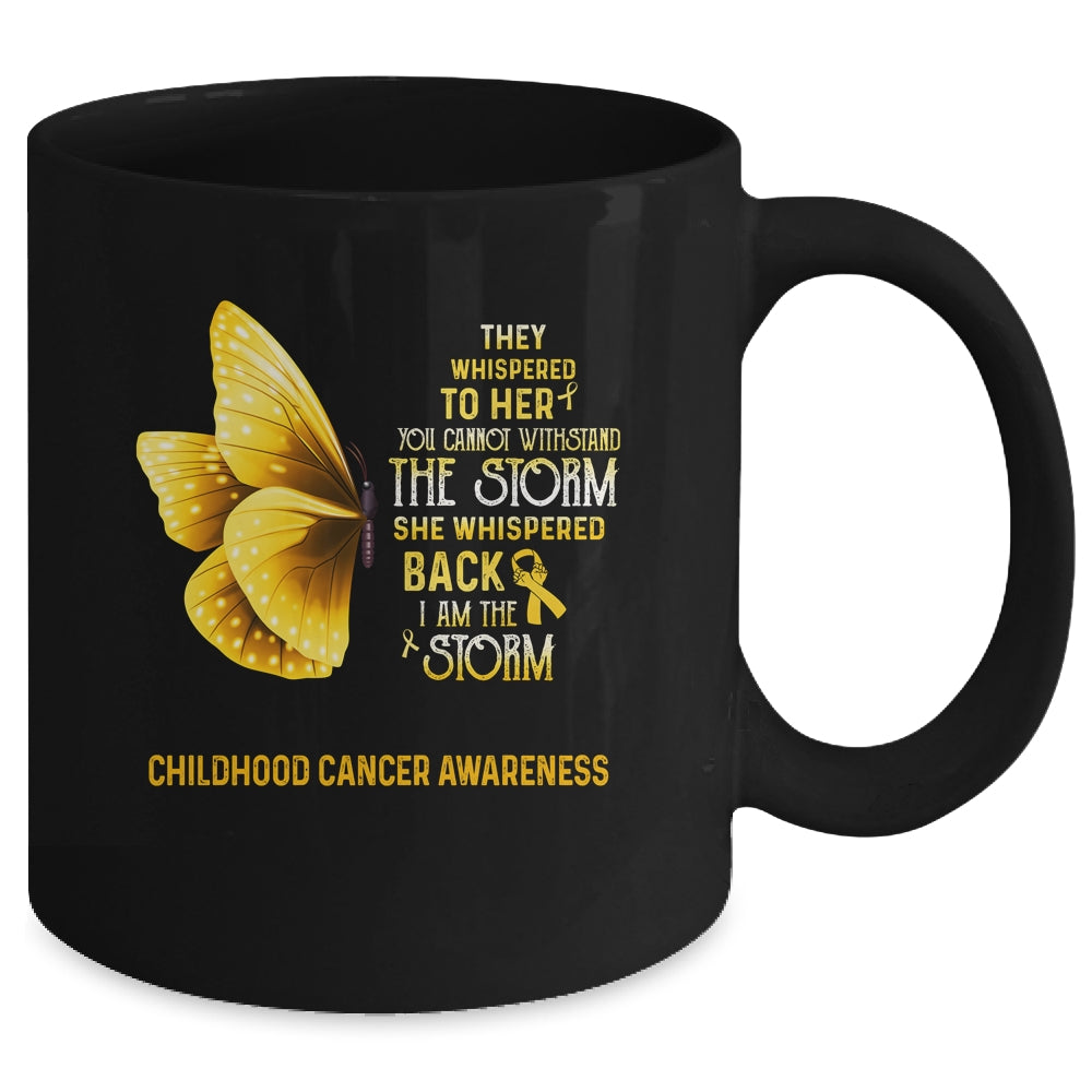 I Am The Storm Childhood Cancer Awareness Butterfly Mug | siriusteestore