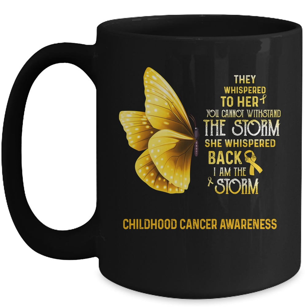 I Am The Storm Childhood Cancer Awareness Butterfly Mug | siriusteestore