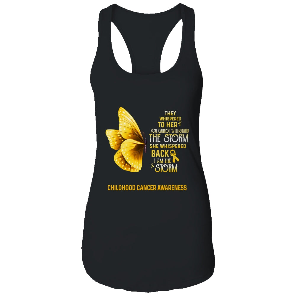I Am The Storm Childhood Cancer Awareness Butterfly Shirt & Tank Top | siriusteestore