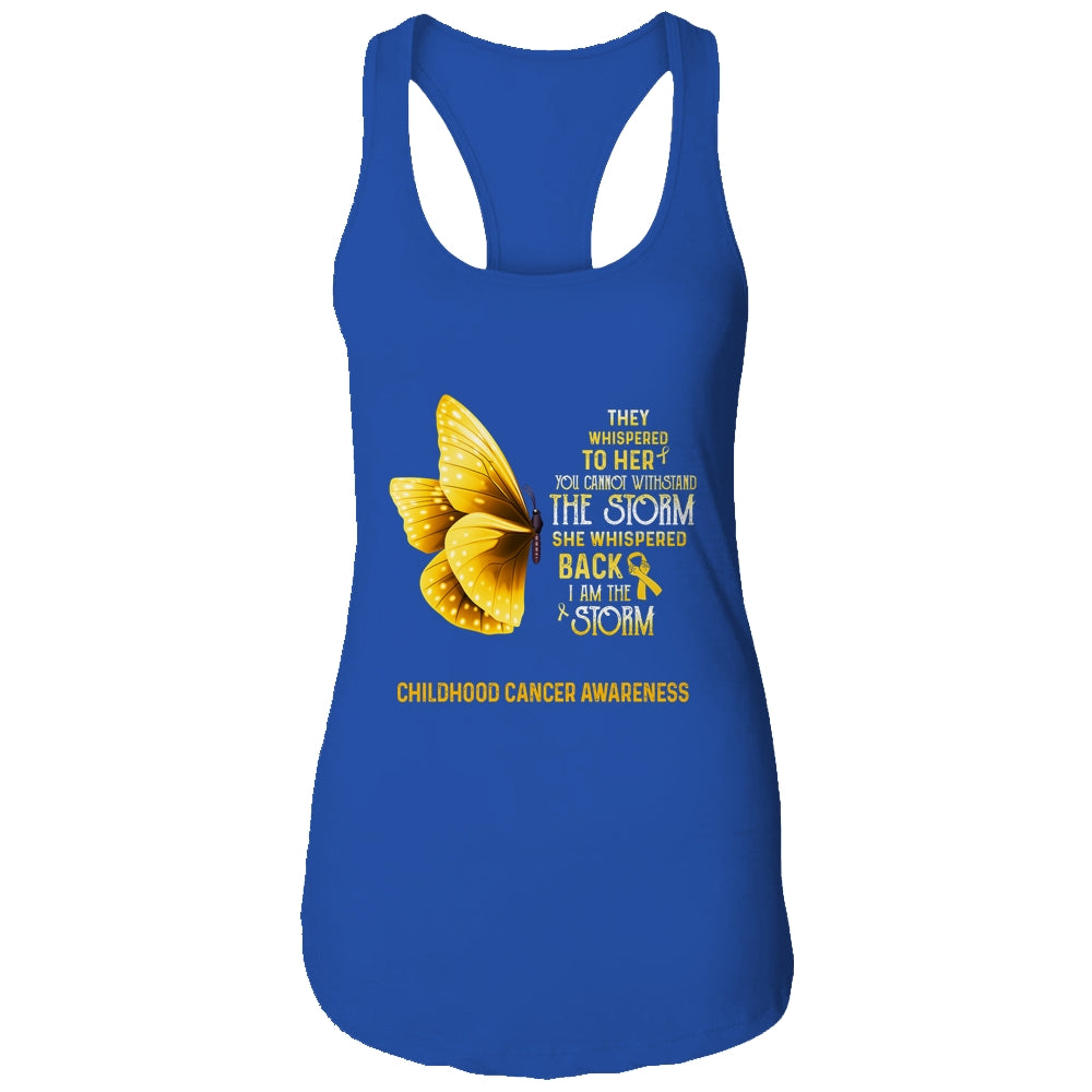 I Am The Storm Childhood Cancer Awareness Butterfly Shirt & Tank Top | siriusteestore