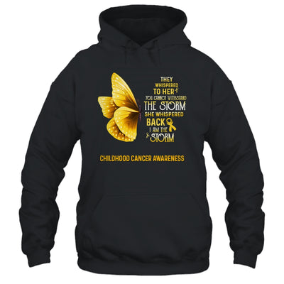 I Am The Storm Childhood Cancer Awareness Butterfly Shirt & Tank Top | siriusteestore