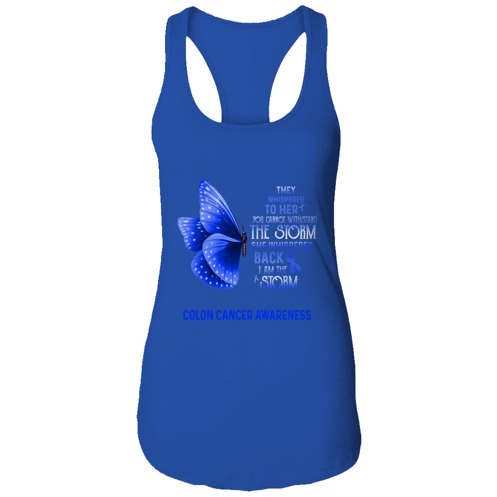 I Am The Storm Colon Cancer Awareness Butterfly Shirt & Tank Top | siriusteestore