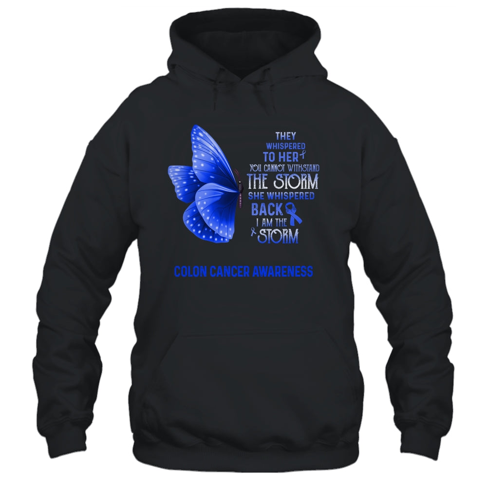 I Am The Storm Colon Cancer Awareness Butterfly Shirt & Tank Top | siriusteestore