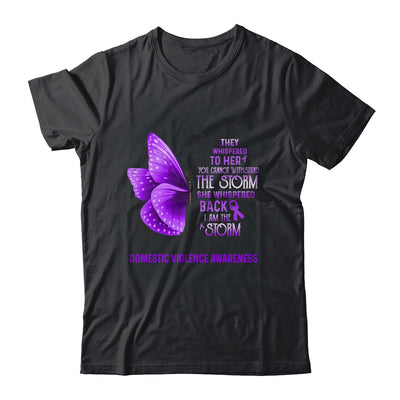 I Am The Storm Domestic Violence Awareness Butterfly Shirt & Tank Top | siriusteestore