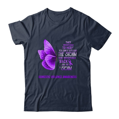 I Am The Storm Domestic Violence Awareness Butterfly Shirt & Tank Top | siriusteestore