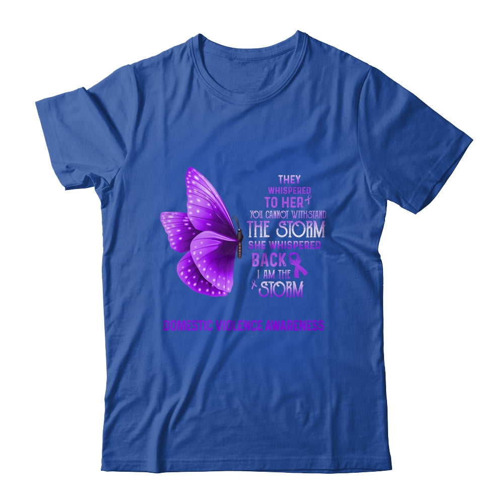 I Am The Storm Domestic Violence Awareness Butterfly Shirt & Tank Top | siriusteestore