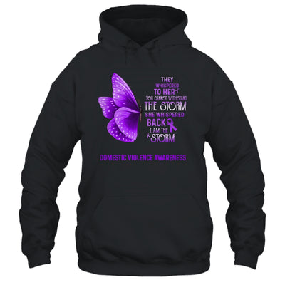 I Am The Storm Domestic Violence Awareness Butterfly Shirt & Tank Top | siriusteestore