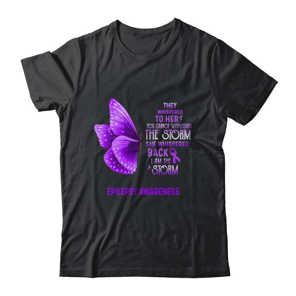 I Am The Storm Epilepsy Awareness Butterfly Shirt & Tank Top | siriusteestore