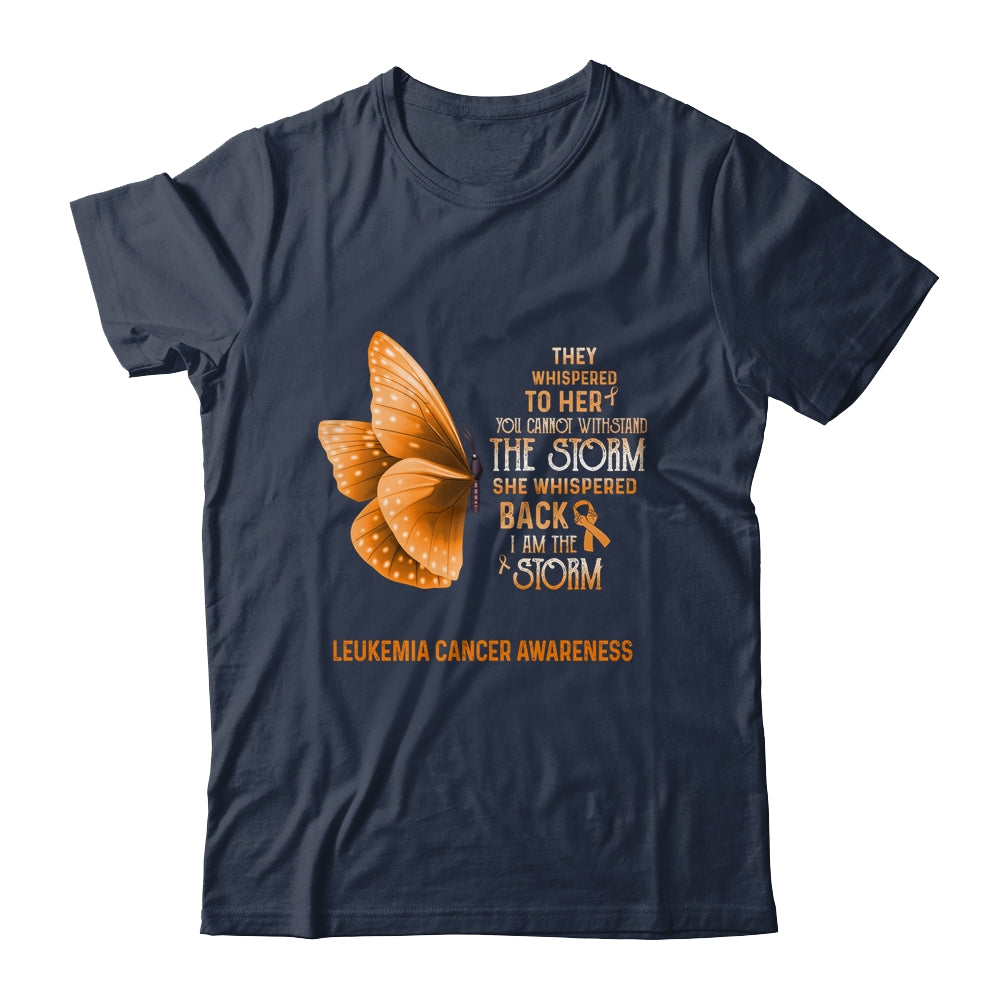 I Am The Storm Leukemia Cancer Awareness Butterfly Shirt & Tank Top | siriusteestore