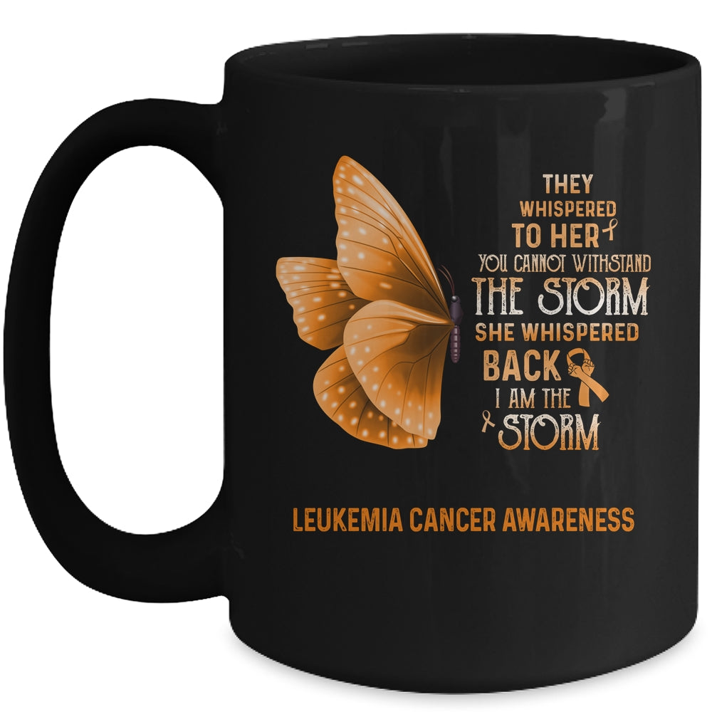 I Am The Storm Leukemia Cancer Awareness Butterfly Mug | siriusteestore