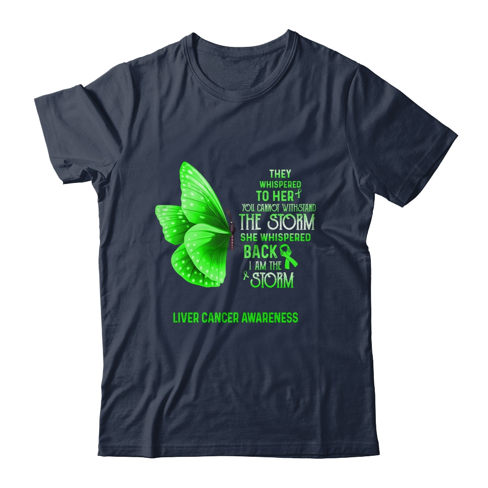 I Am The Storm Liver Cancer Awareness Butterfly Shirt & Tank Top | siriusteestore