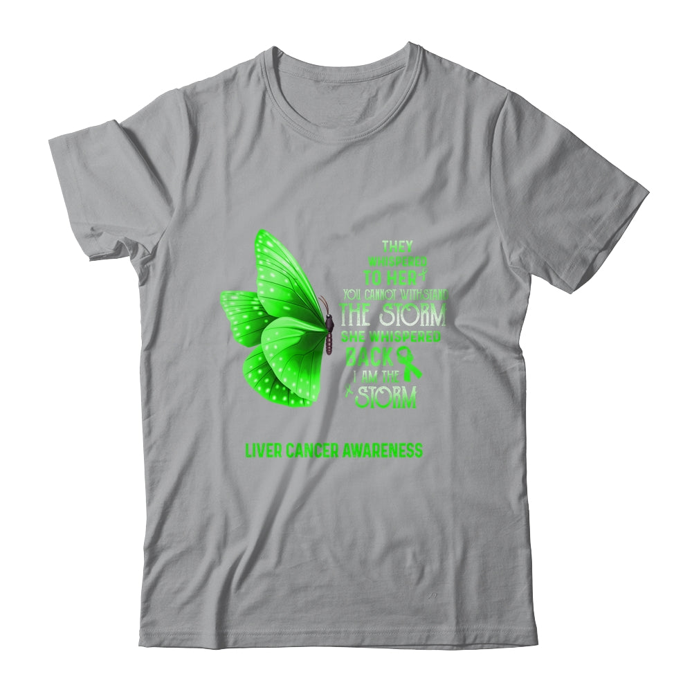 I Am The Storm Liver Cancer Awareness Butterfly Shirt & Tank Top | siriusteestore